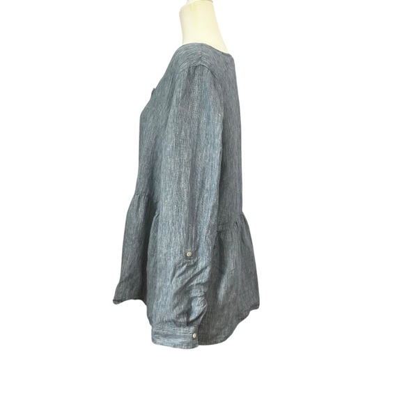 Sigrid Olsen 100% Linen top women’s size large cottagecore summery blue boho - Picture 10 of 15